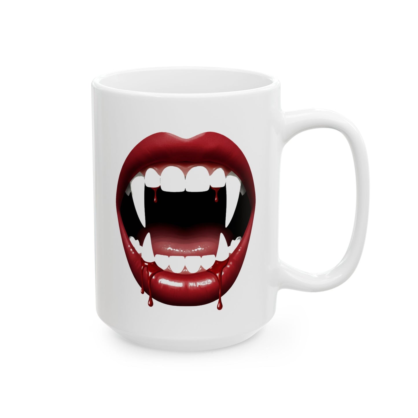 Vampire Coffee Mug – Quirky Coffee Cup, Selfie Prop, Halloween, Unique Gift (11oz & 15oz)