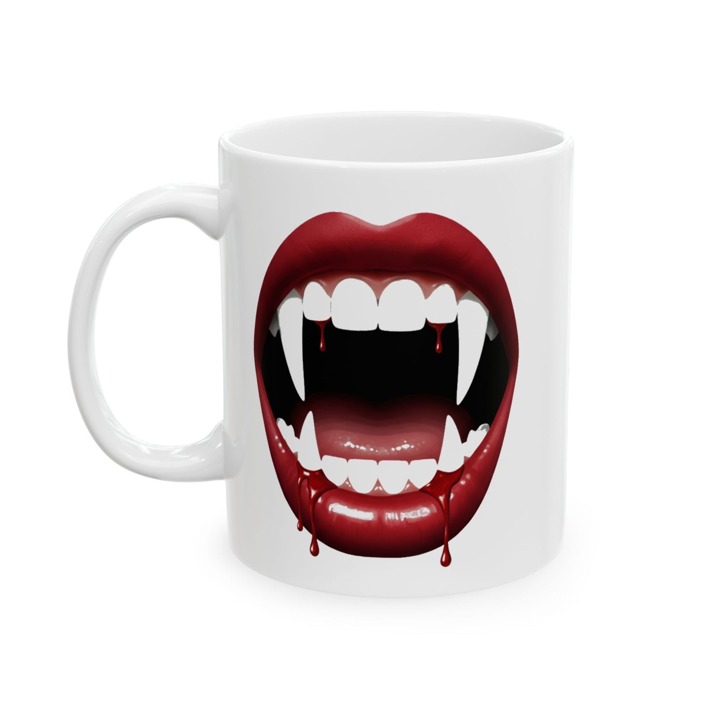 Vampire Coffee Mug – Quirky Coffee Cup, Selfie Prop, Halloween, Unique Gift (11oz & 15oz)