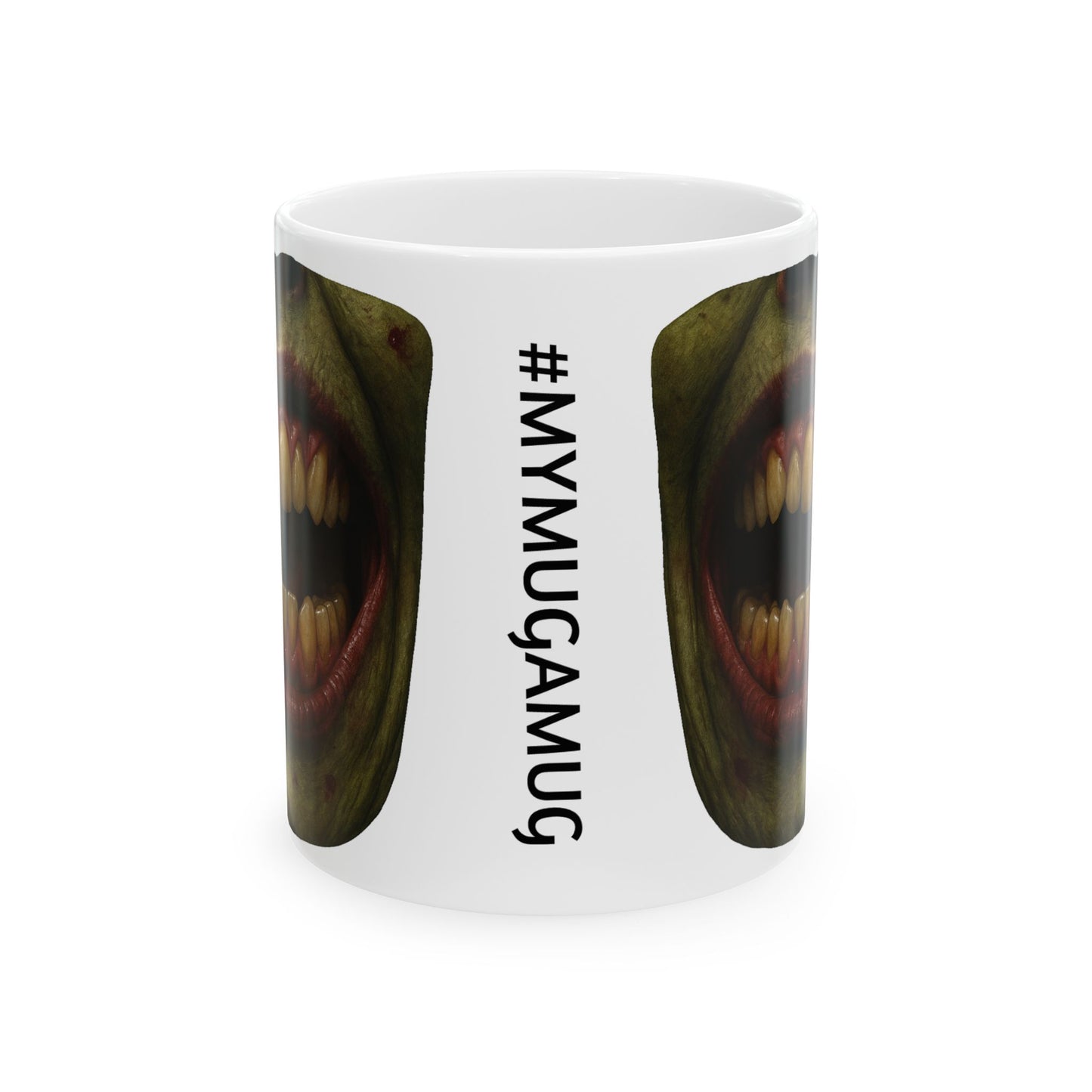 Decaying Zombie Coffee Mug – Quirky Coffee Cup, Selfie Prop, Halloween, Unique Gift (11oz & 15oz)