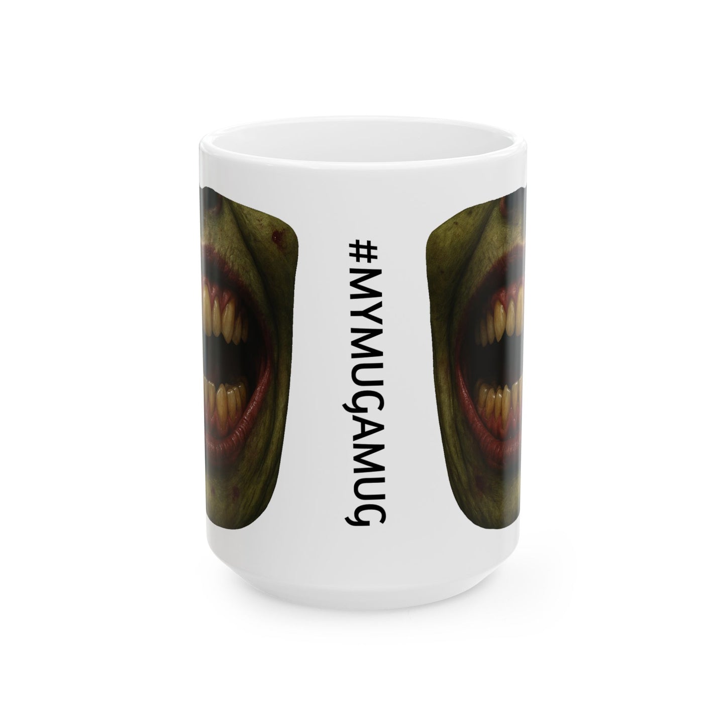Decaying Zombie Coffee Mug – Quirky Coffee Cup, Selfie Prop, Halloween, Unique Gift (11oz & 15oz)