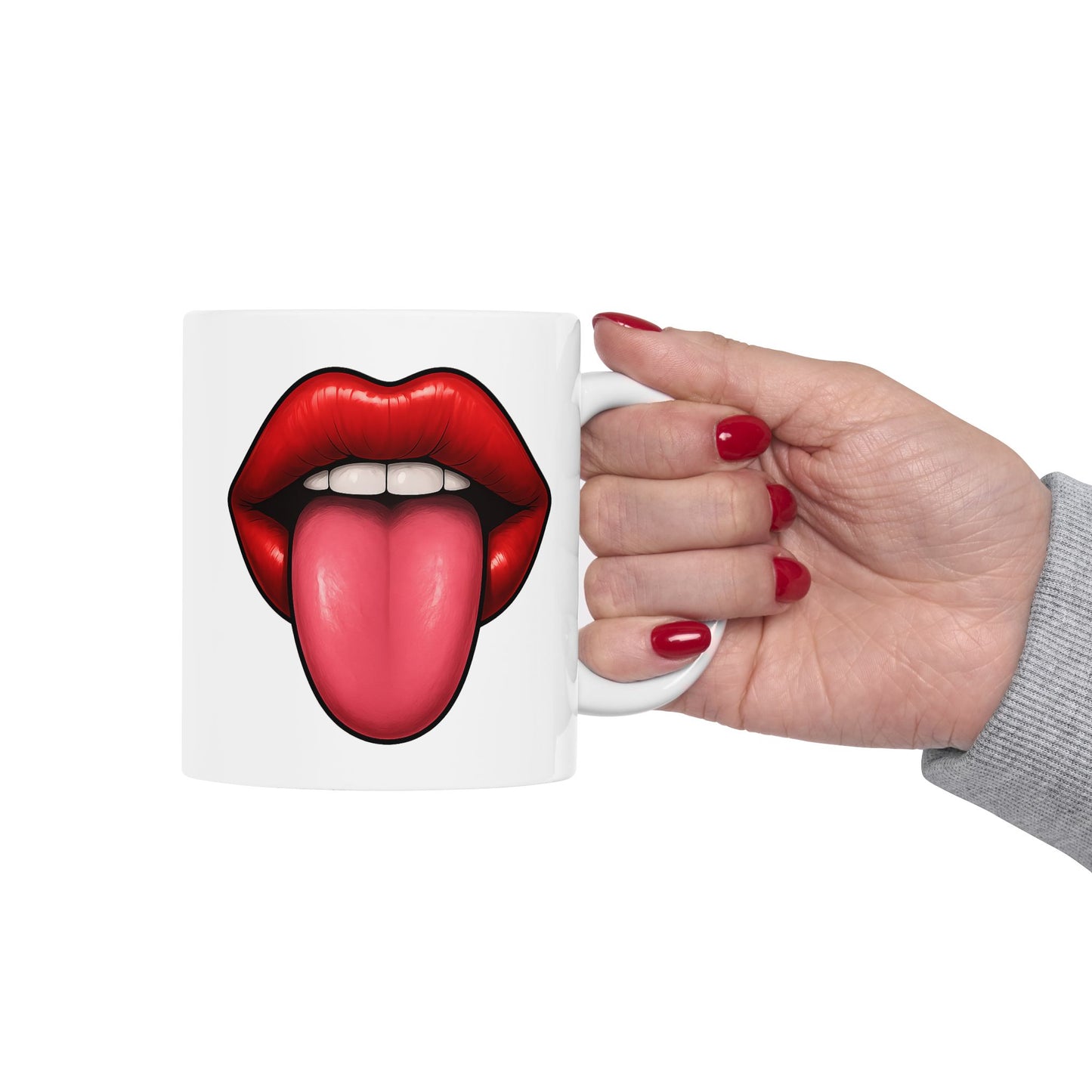 Tongue Out Coffee Mug – Quirky Coffee Cup, Selfie Prop, Unique Gift (11oz & 15oz)