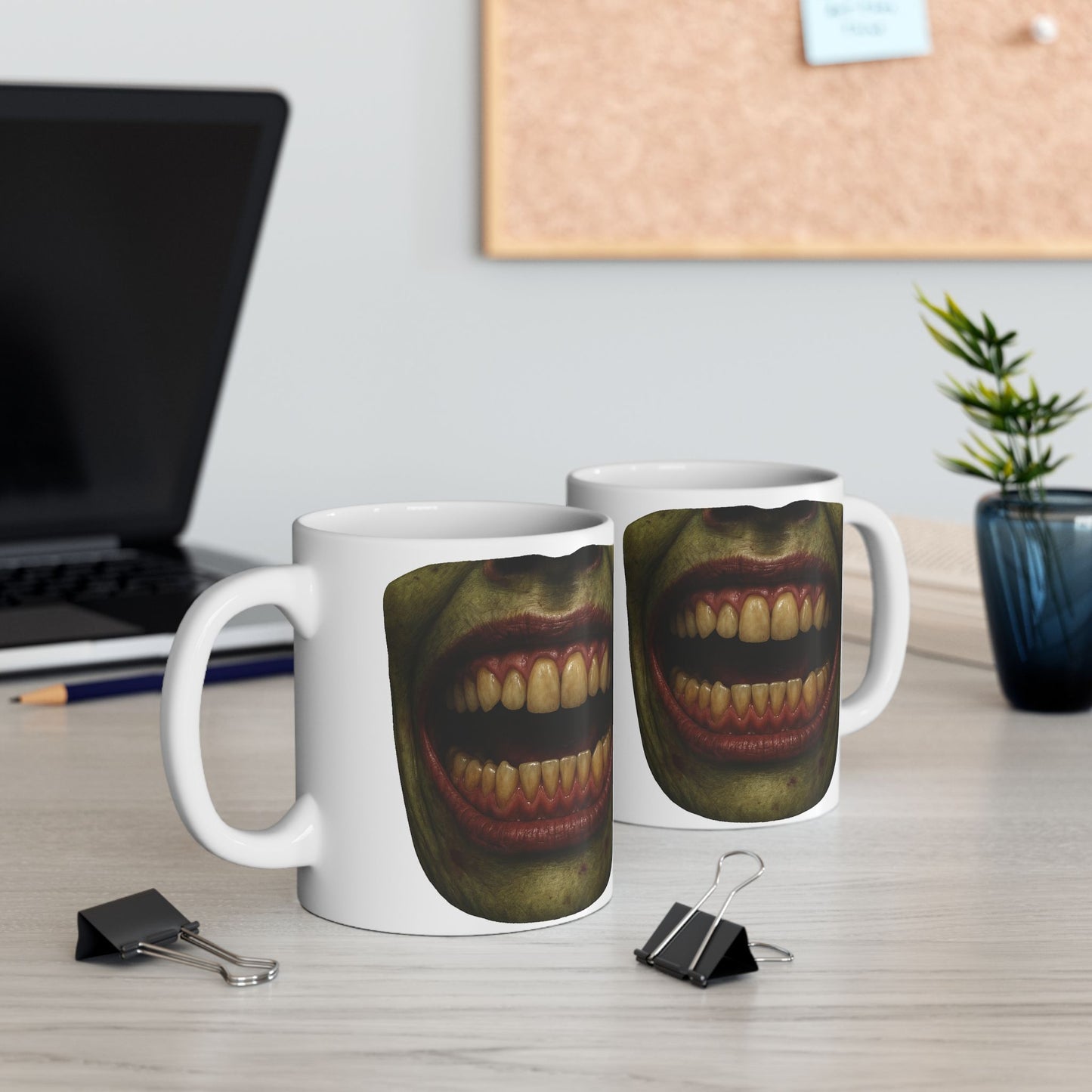 Decaying Zombie Coffee Mug – Quirky Coffee Cup, Selfie Prop, Halloween, Unique Gift (11oz & 15oz)