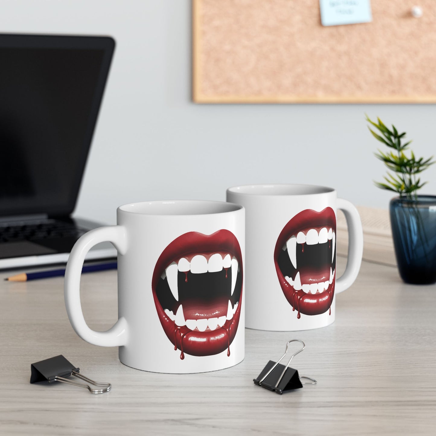 Vampire Coffee Mug – Quirky Coffee Cup, Selfie Prop, Halloween, Unique Gift (11oz & 15oz)