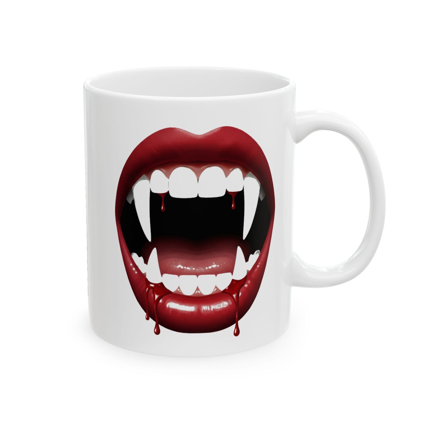 Vampire Coffee Mug – Quirky Coffee Cup, Selfie Prop, Halloween, Unique Gift (11oz & 15oz)