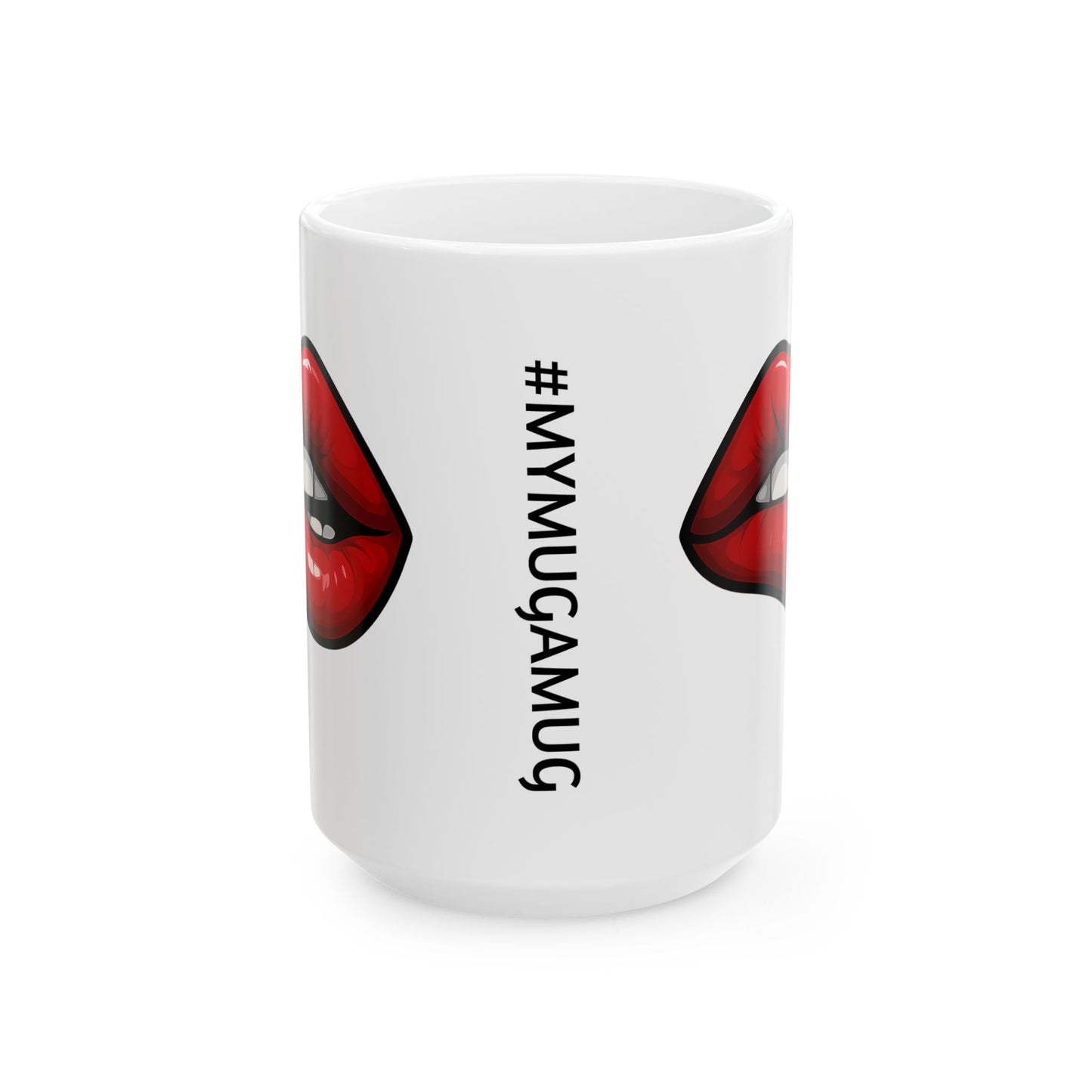 Lip Bite Coffee Mug – Quirky Coffee Cup, Selfie Prop, Unique Gift (11oz & 15oz)